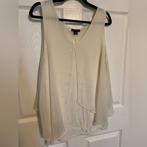 Metaphor Sheer Overlay Sleeveless Blouse - XL